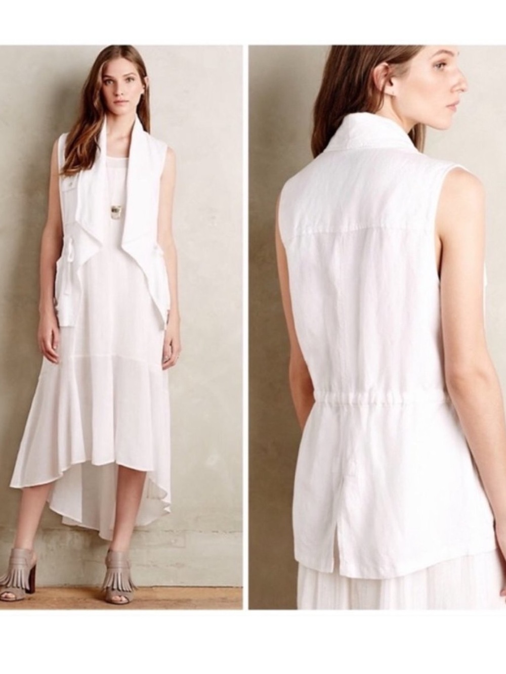 Sanctuary Linen Blend Draped Vest